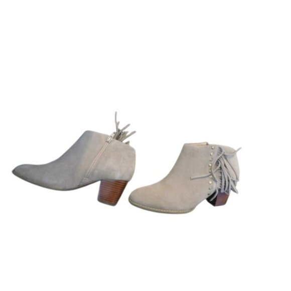 Vionic Size 7 Suede Leather Fringed Western Style Bootie Shoes - Picture 4 of 4